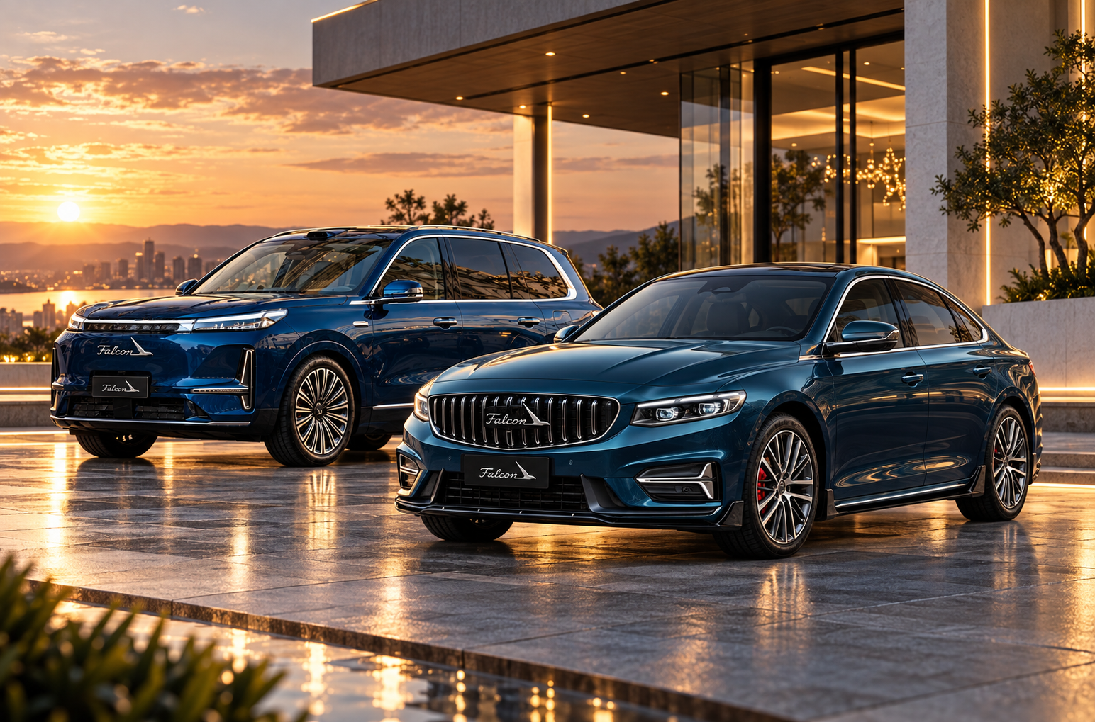 Falcon Motors sedan design-direction reference