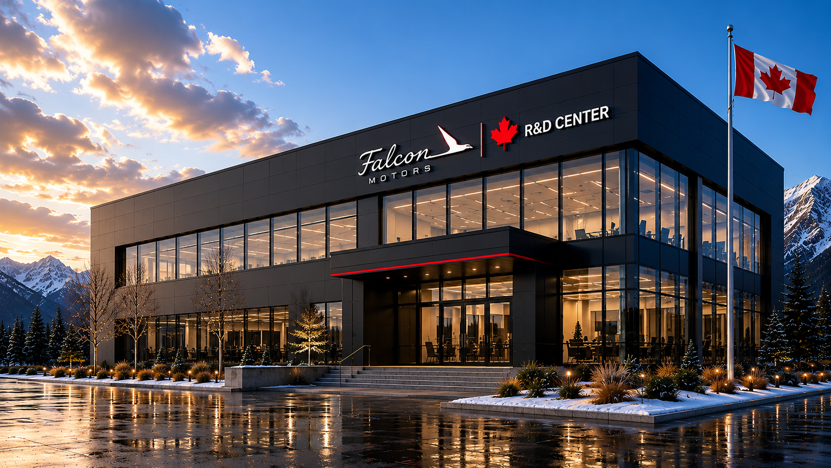 Falcon Motors future R&D centre concept visualization