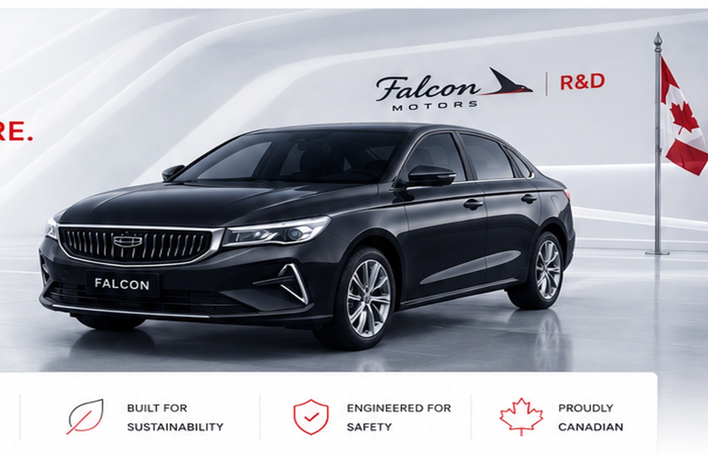 Falcon sedan engineering concept visualization